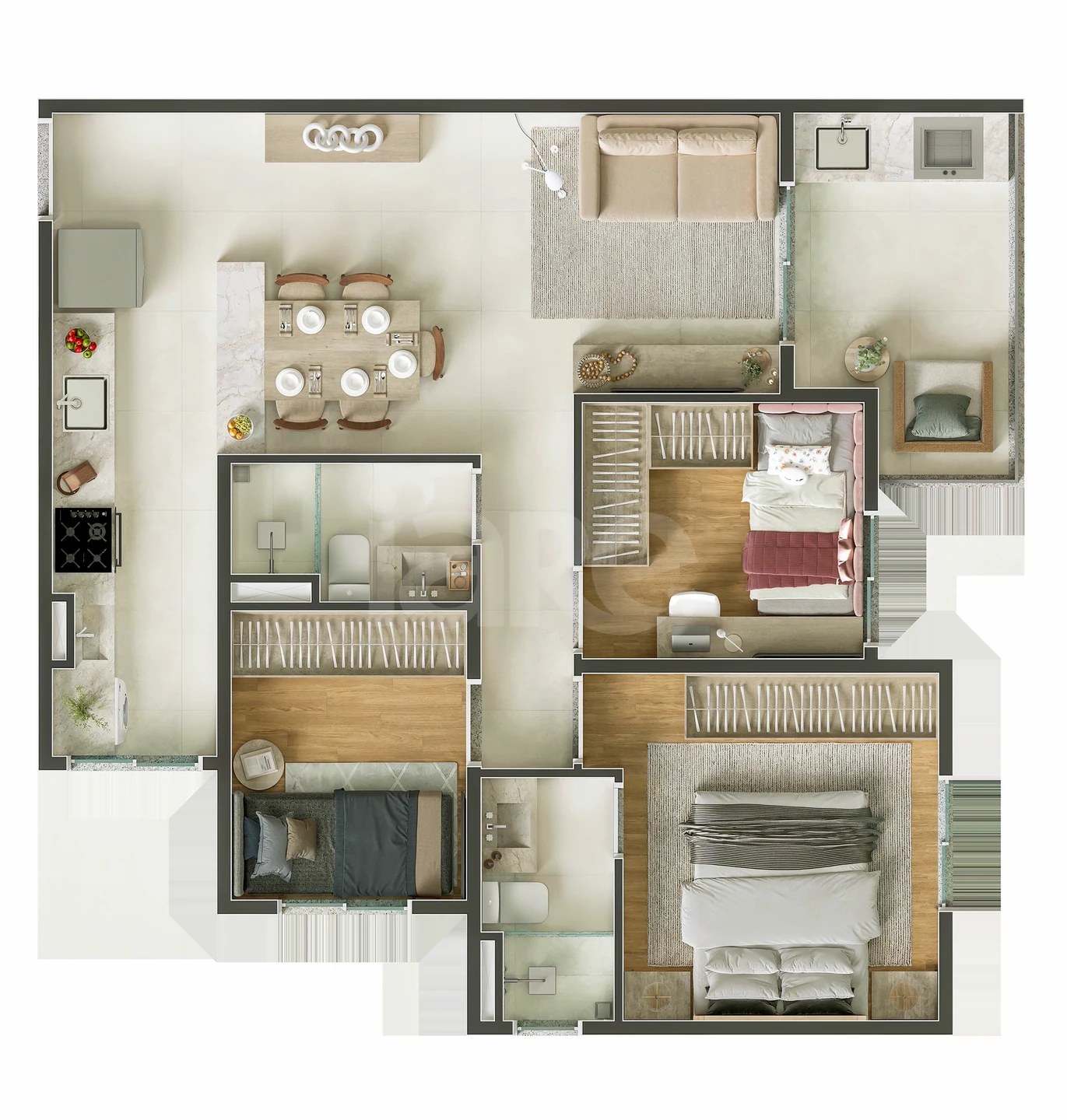Planta — Apartamento 63 m²