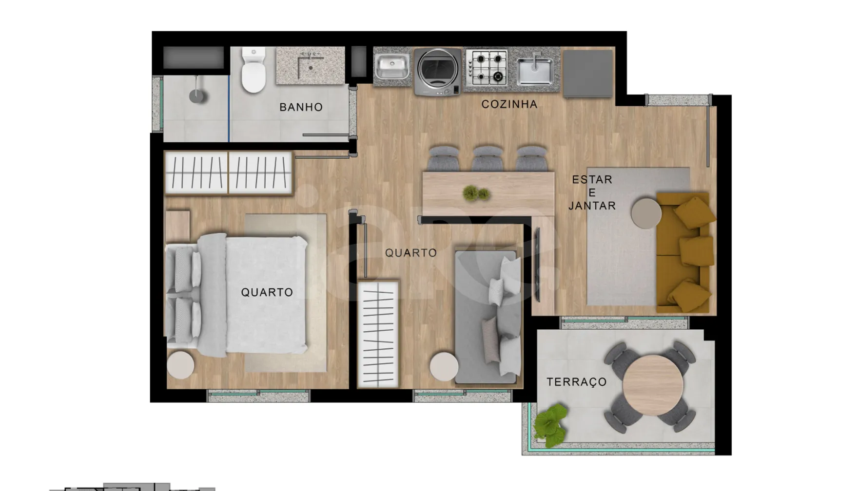 Planta — Apartamento 37,73 m²