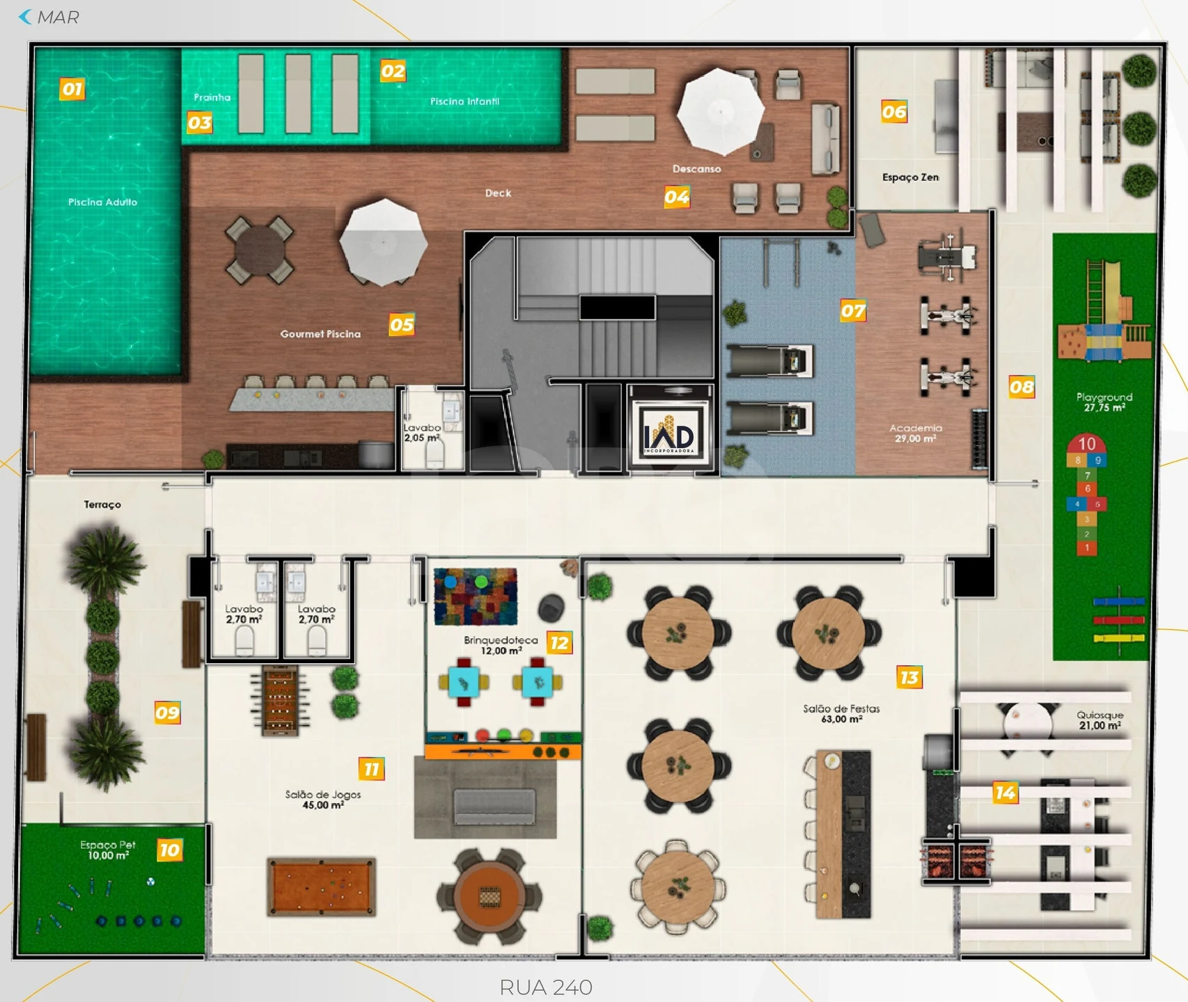 Planta — Pavimento lazer