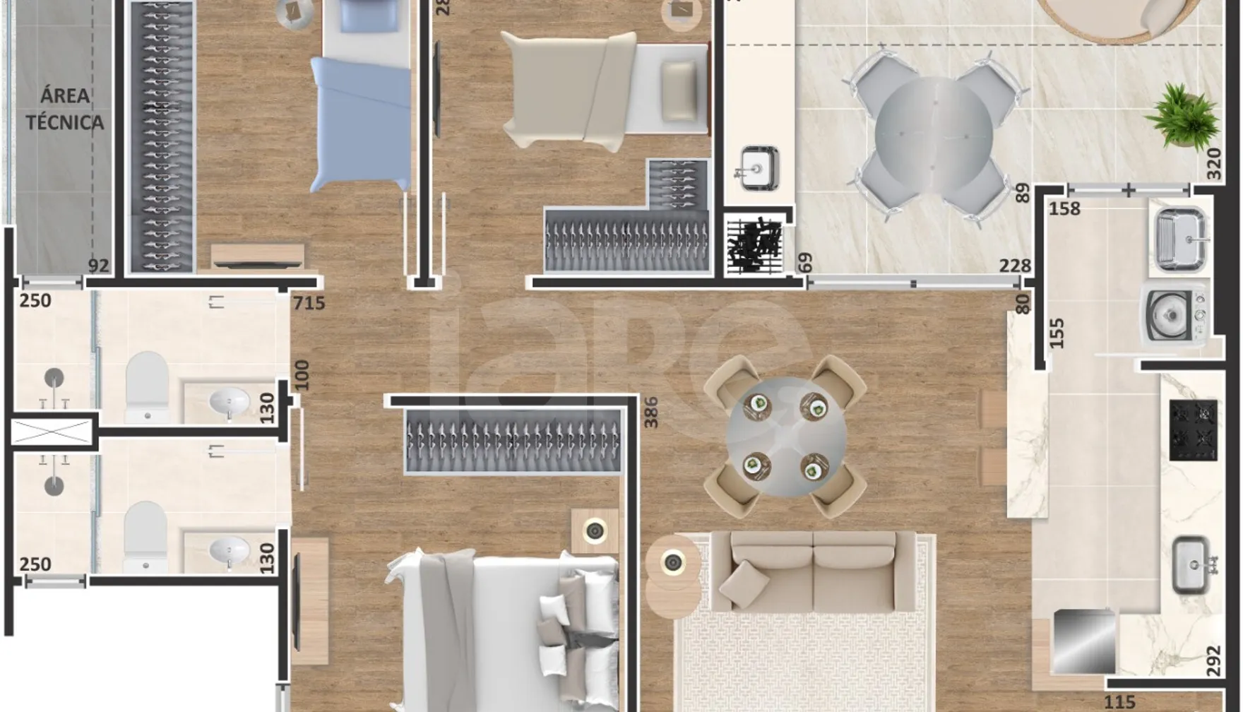 Planta — Cobertura Duplex 110,7 m²
