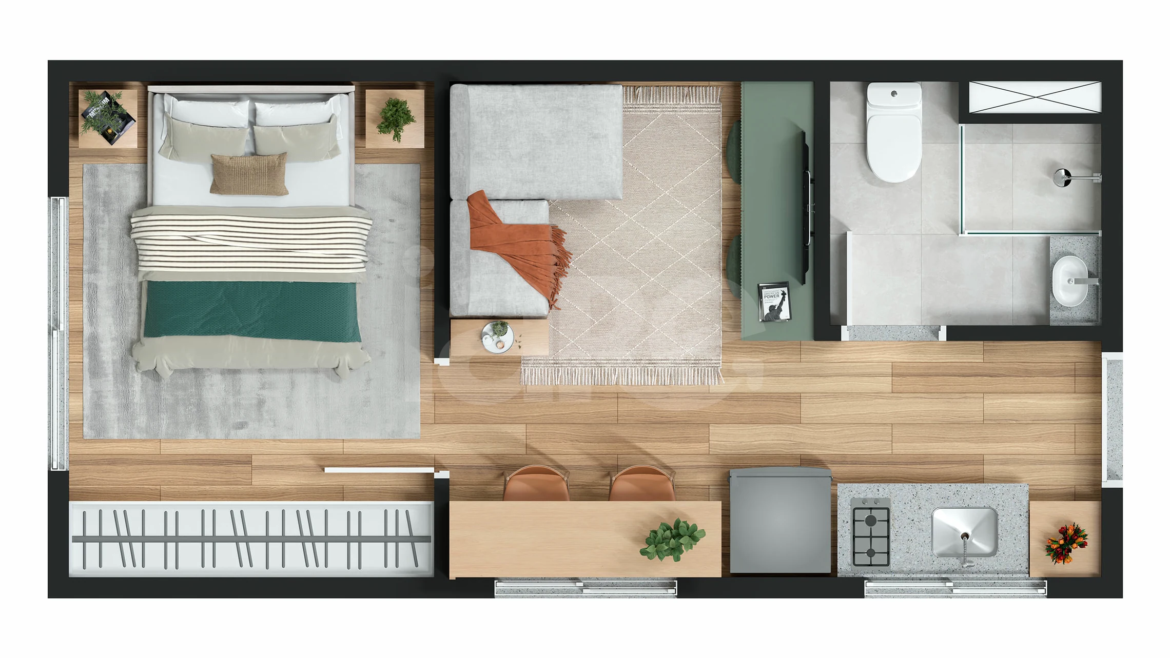 Planta — Apartamento 24,08 m²