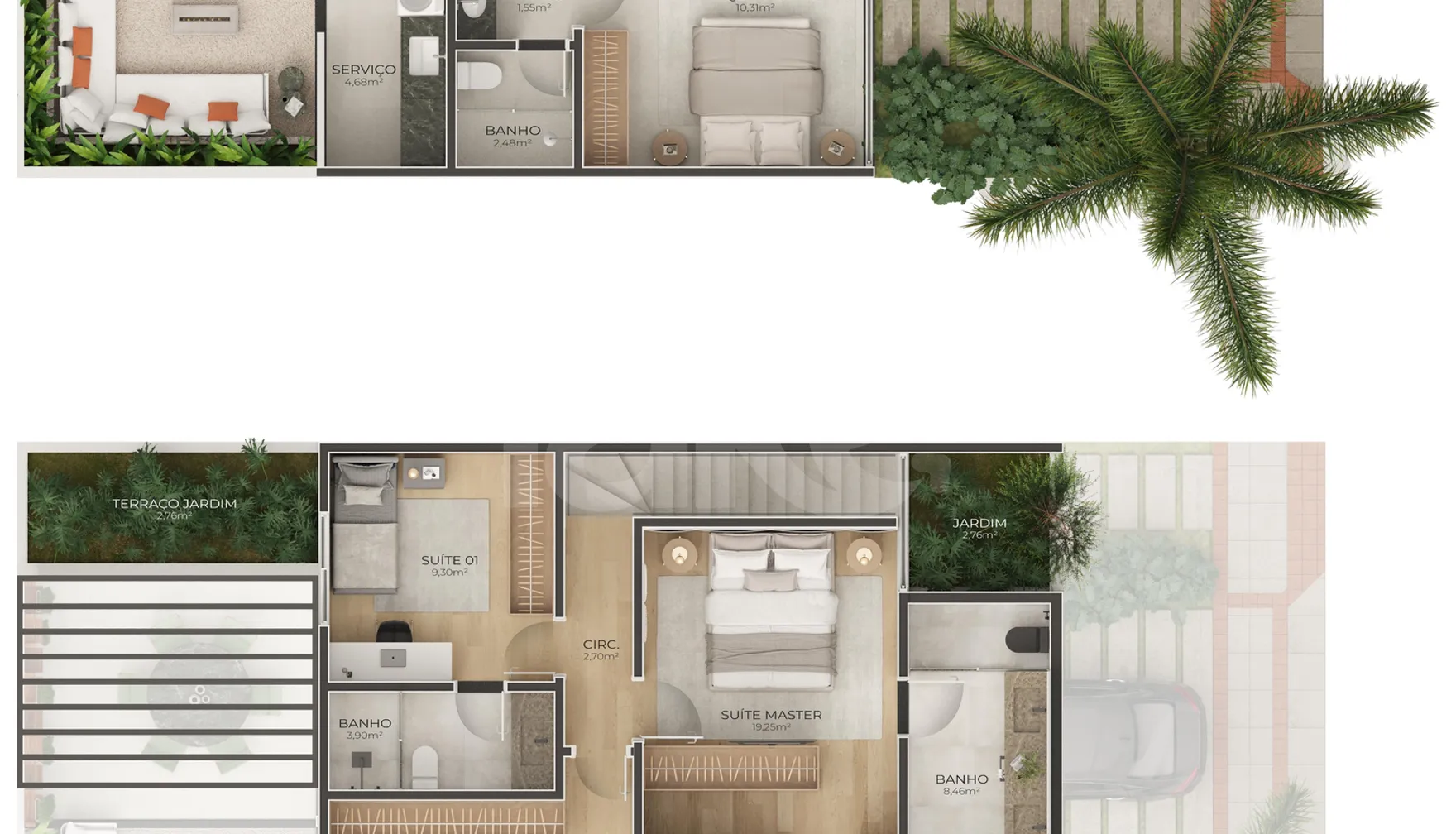 Planta — Casa em Condomínio 166,2 m²