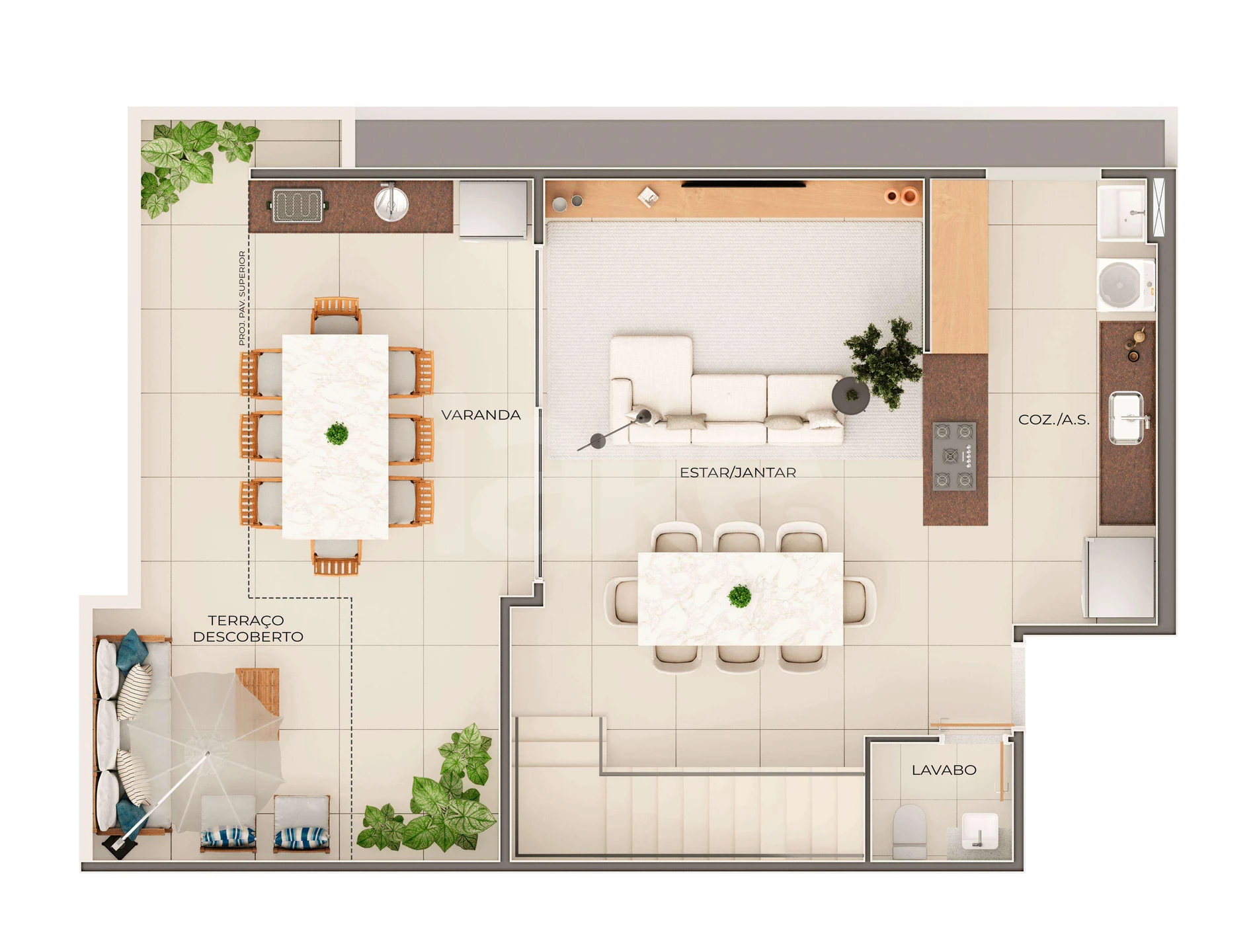 Planta — Cobertura Duplex 155,59 m²