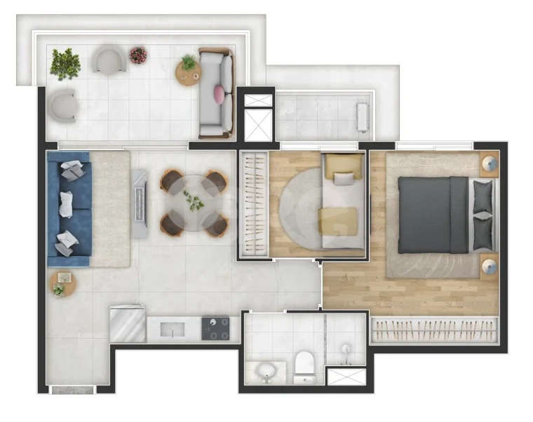Planta — Apartamento 52,27 m²