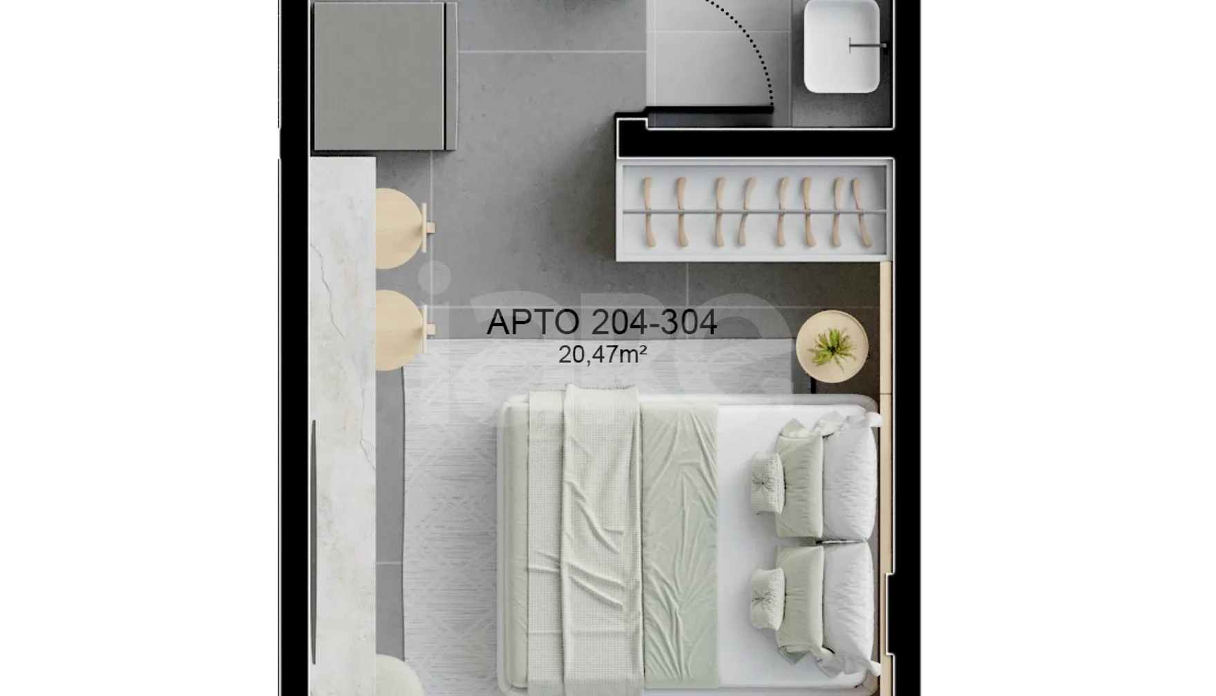 Planta — Apartamento 20,47 m²