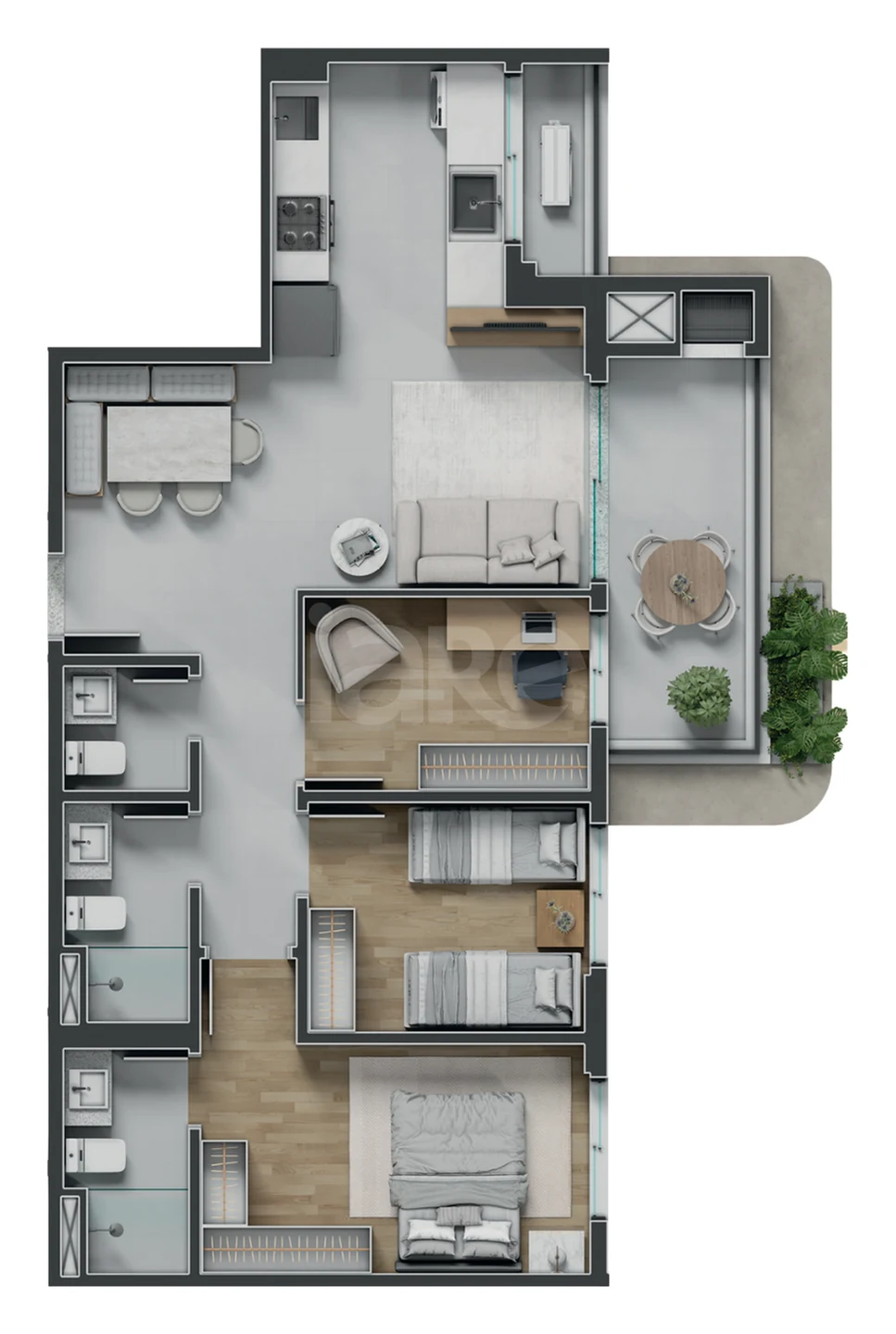 Planta — Apartamento 79,91 m²