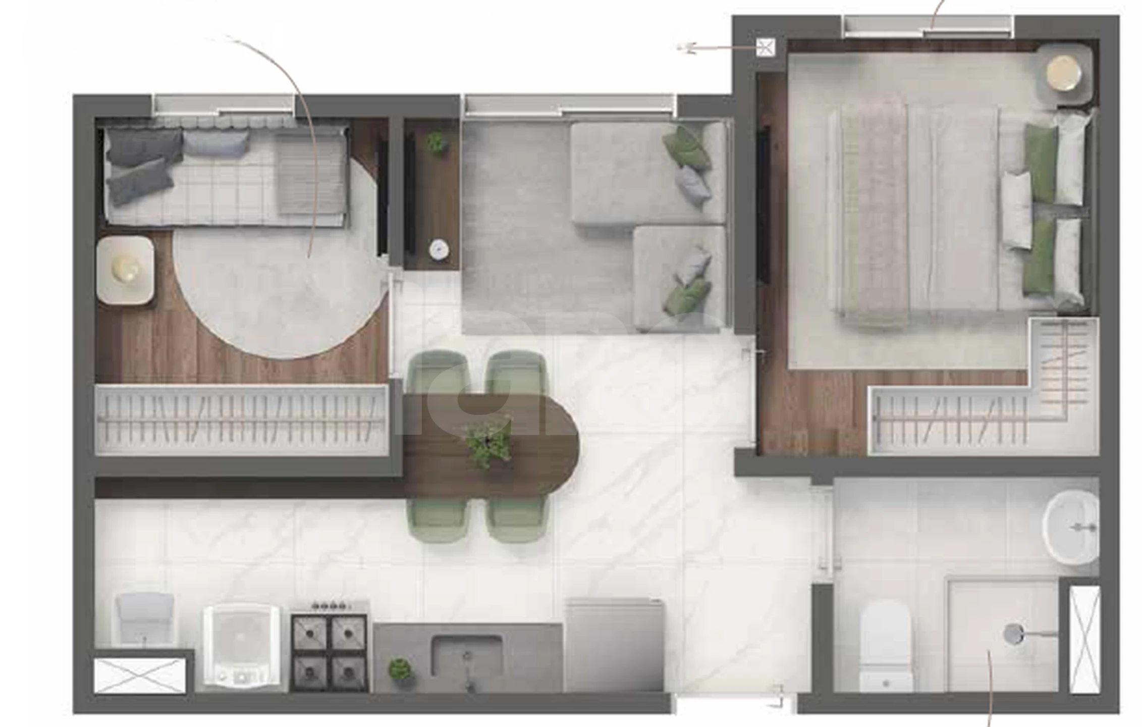 Planta — Apartamento 32,16 m²