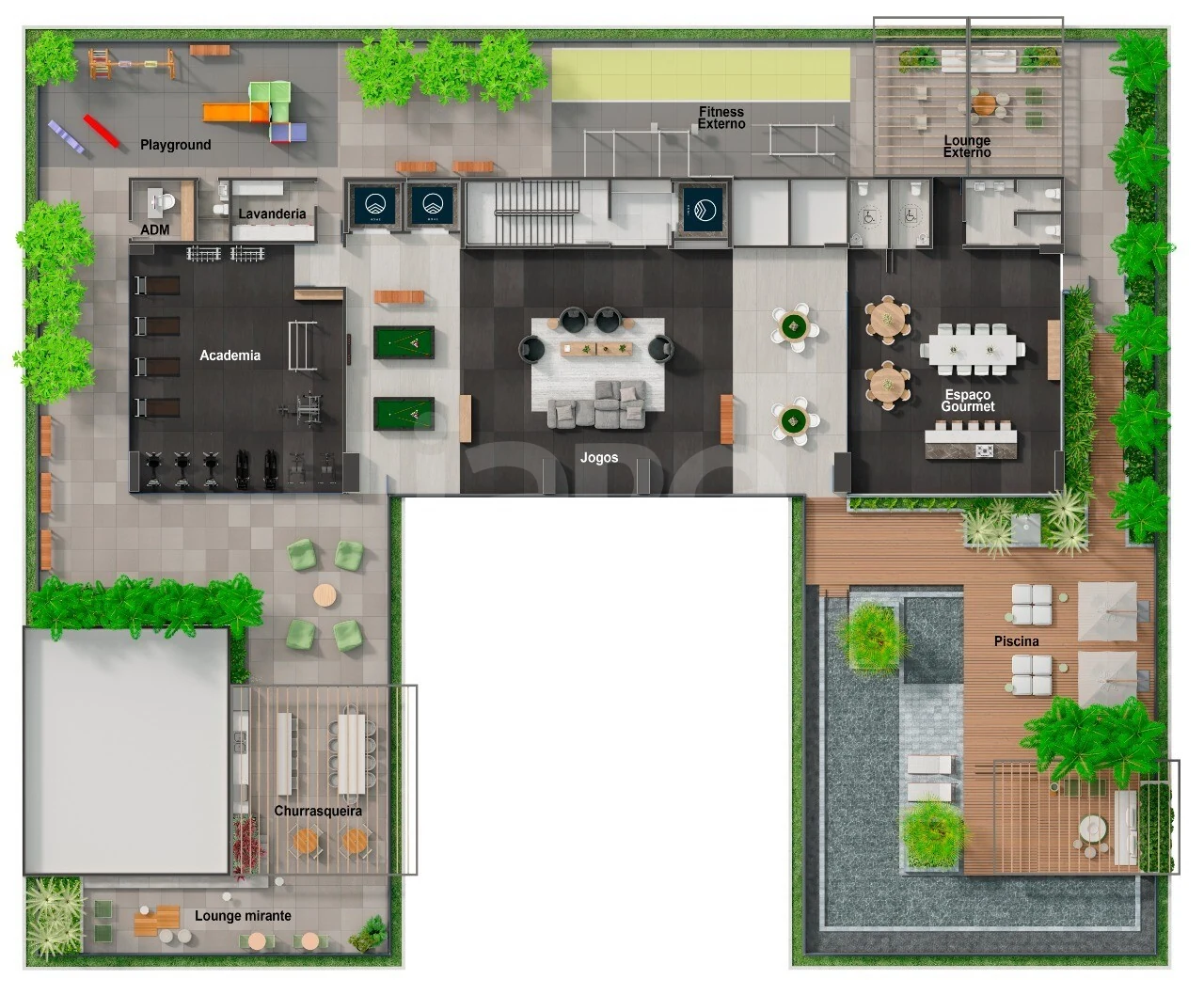Planta — Pavimento lazer