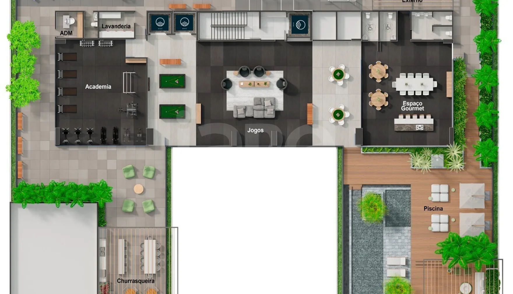 Planta — Pavimento lazer