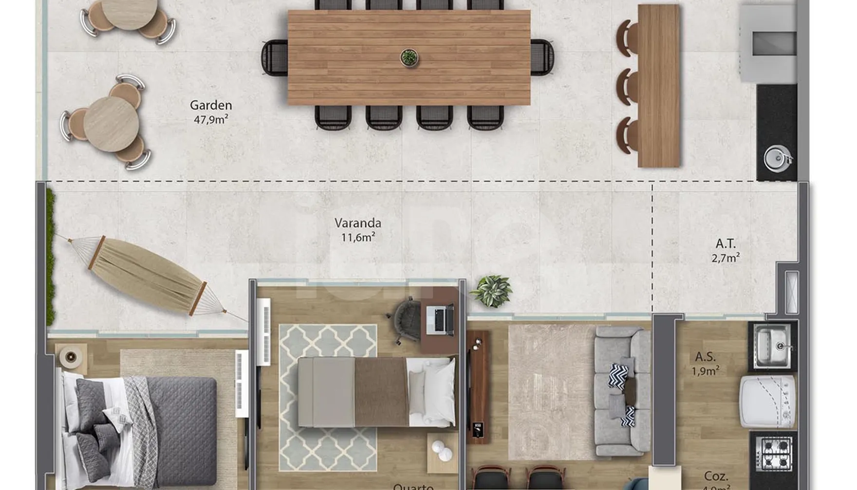 Planta — Garden 113,27 m²