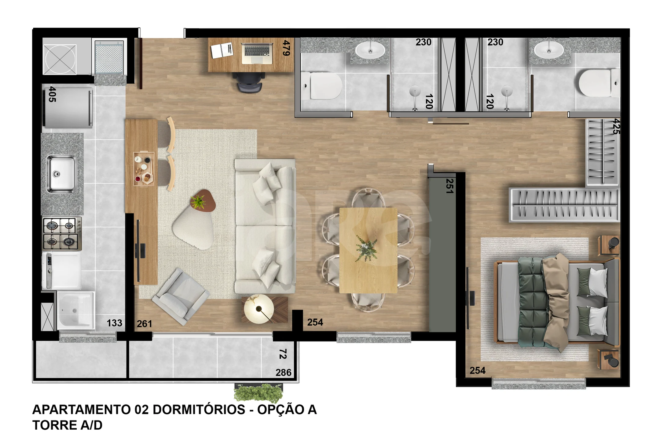Planta — Apartamento 50,35 m²