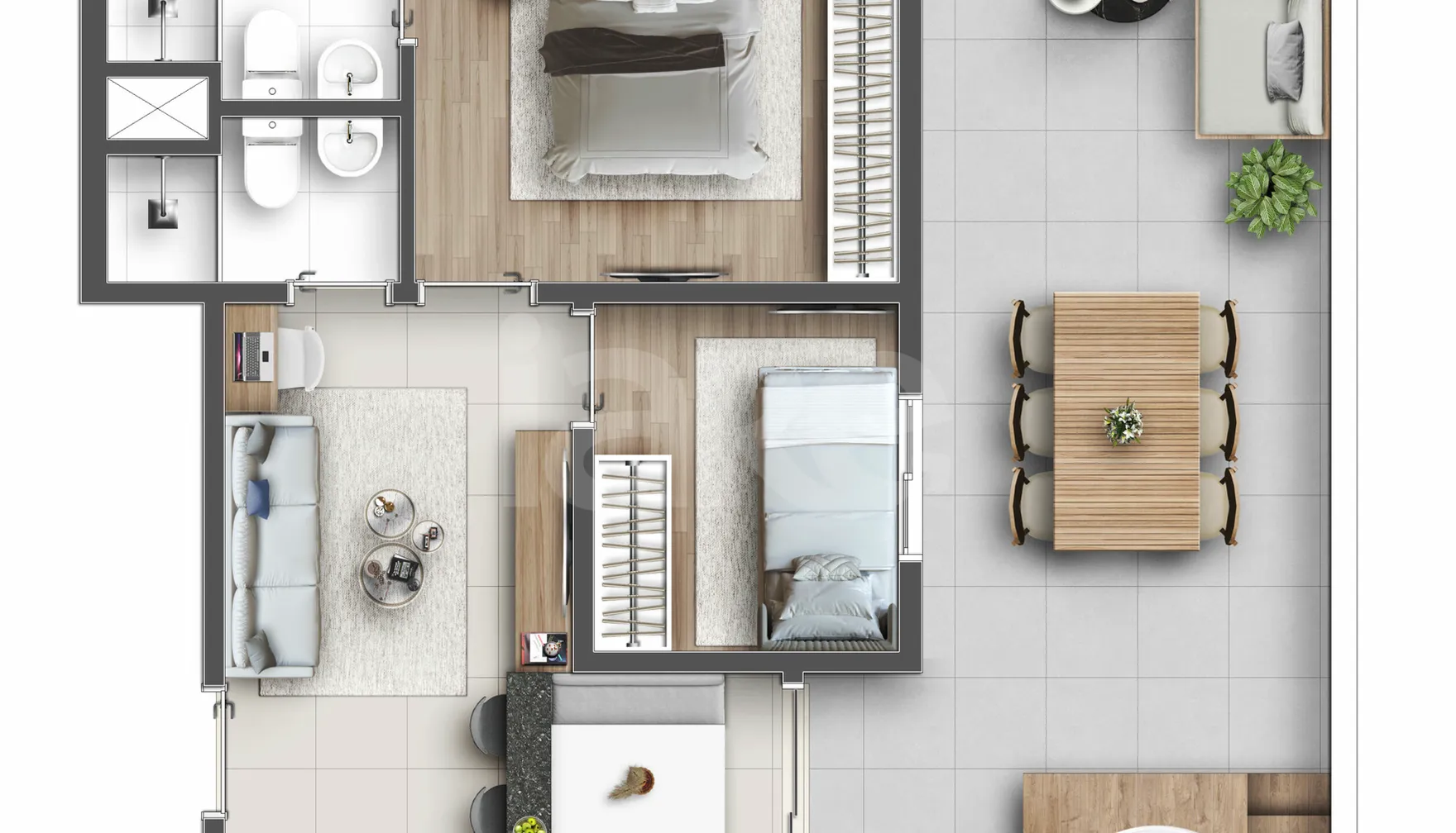 Planta — Garden 77,28 m²