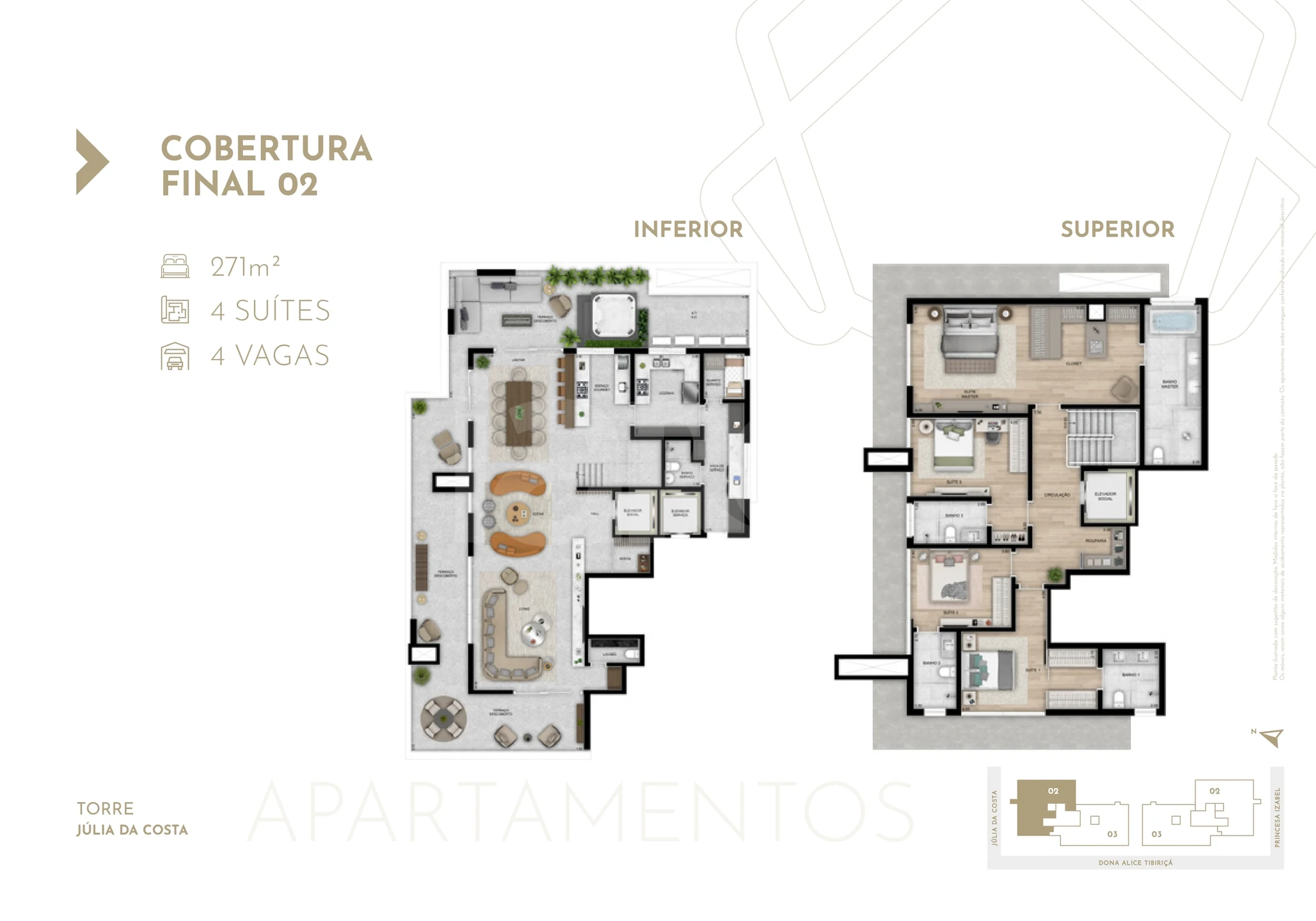 Planta — Cobertura Duplex 357,99 m²