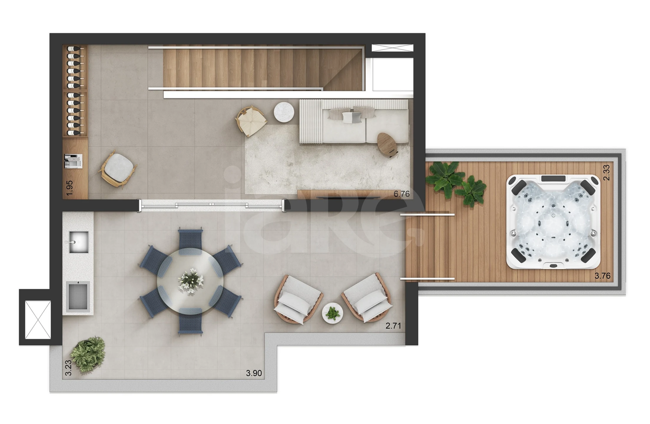 Planta — Cobertura Duplex 116,4 m²