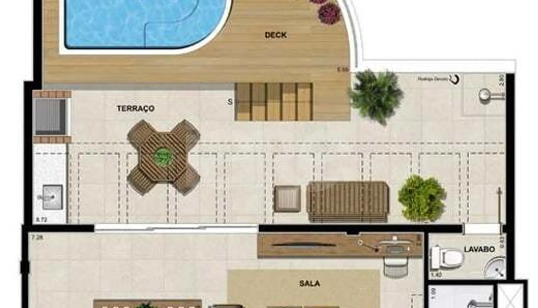Planta — Apartamento 124,82 m²