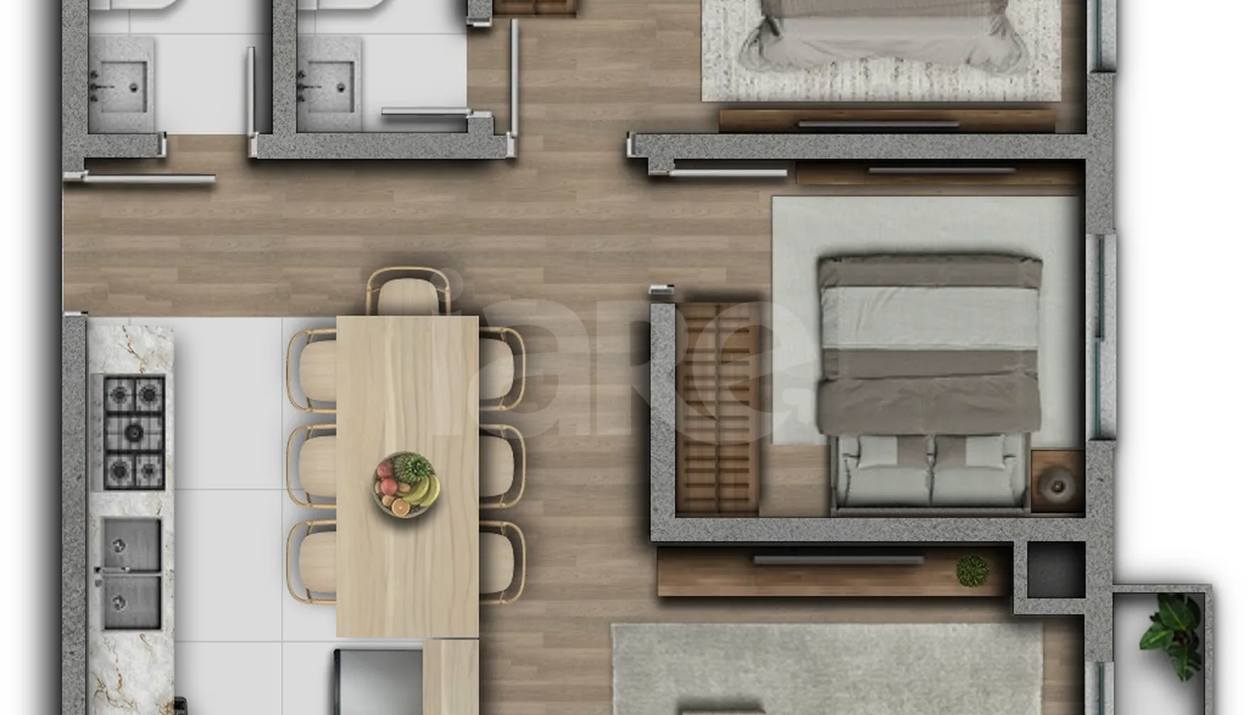 Planta — Apartamento 60 m²