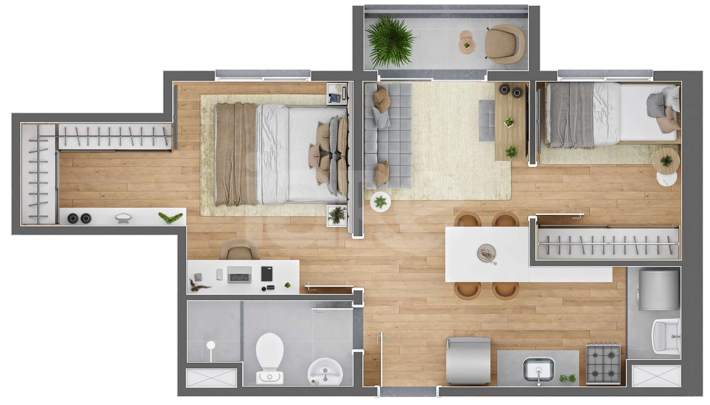 Planta — Apartamento 41,56 m²