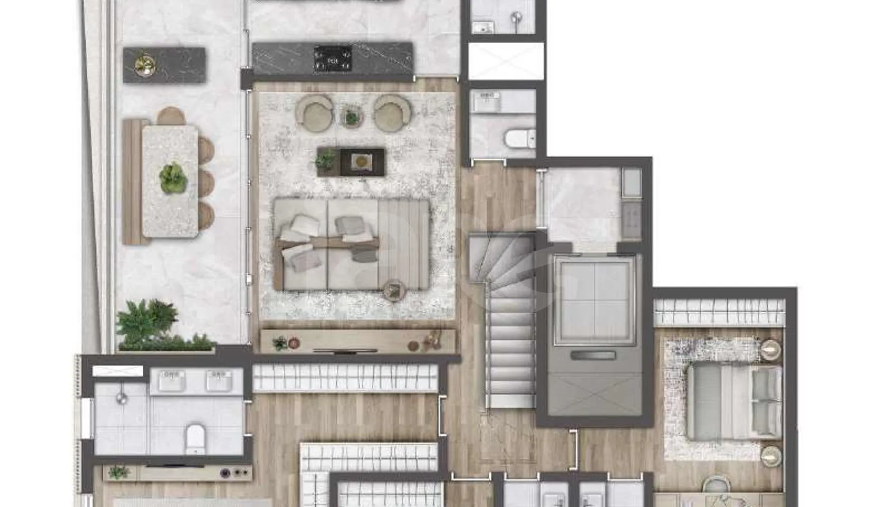 Planta — Cobertura Duplex 305,98 m²