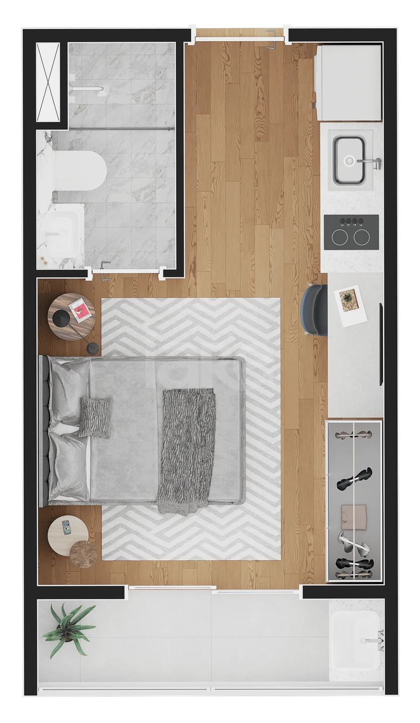 Planta — Studio 20,1 m²