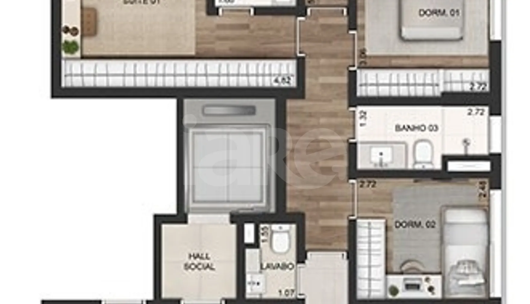 Planta — Apartamento 149,05 m²