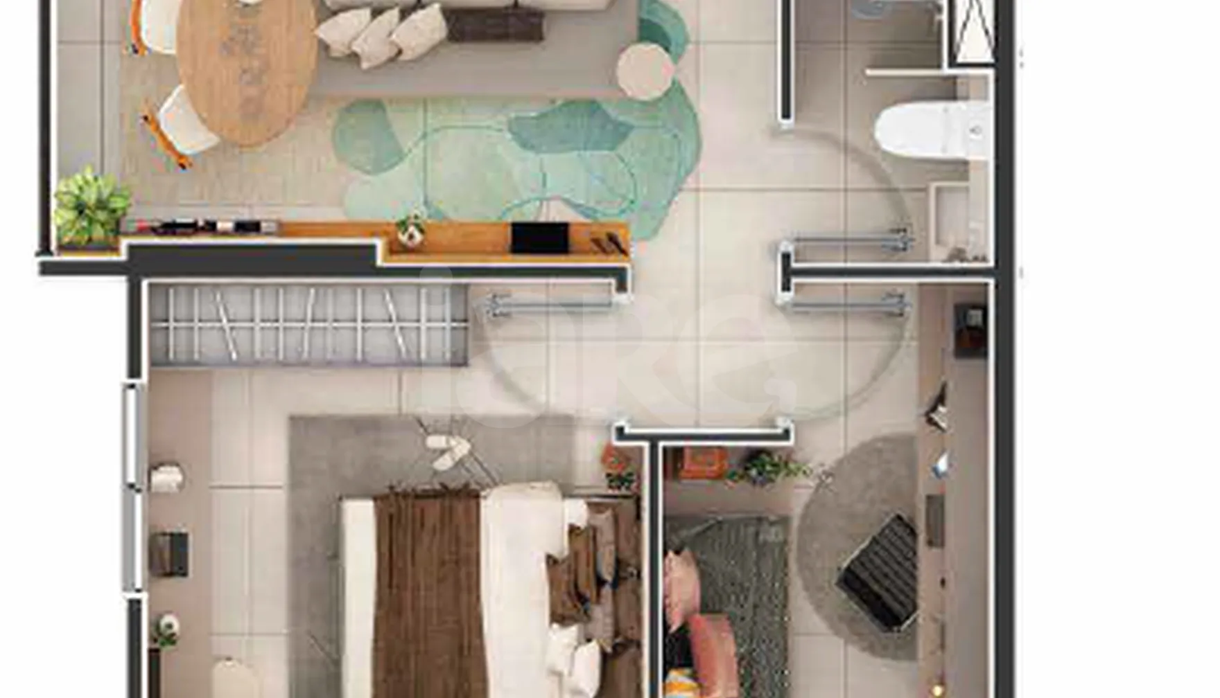 Planta — Apartamento 46,1 m²