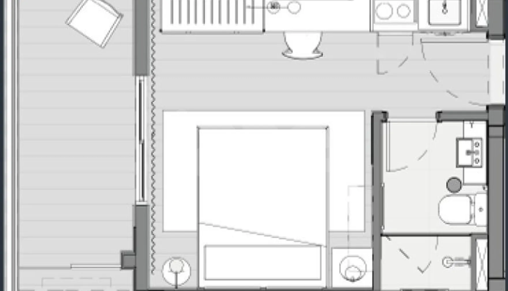Planta — Studio 25,05 m²