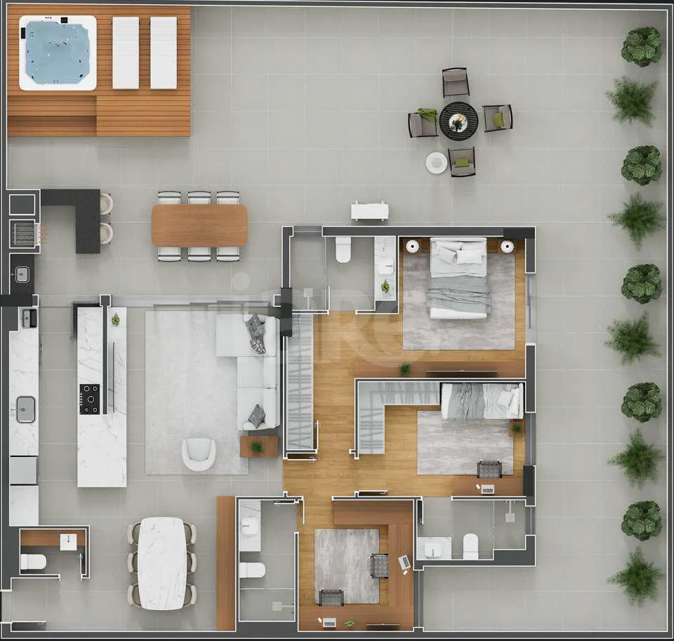 Planta — Garden 261,17 m² · 1º pavimento