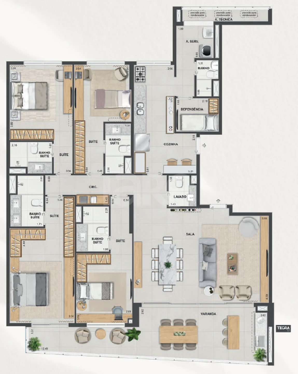 Planta — Apartamento 198,8 m²