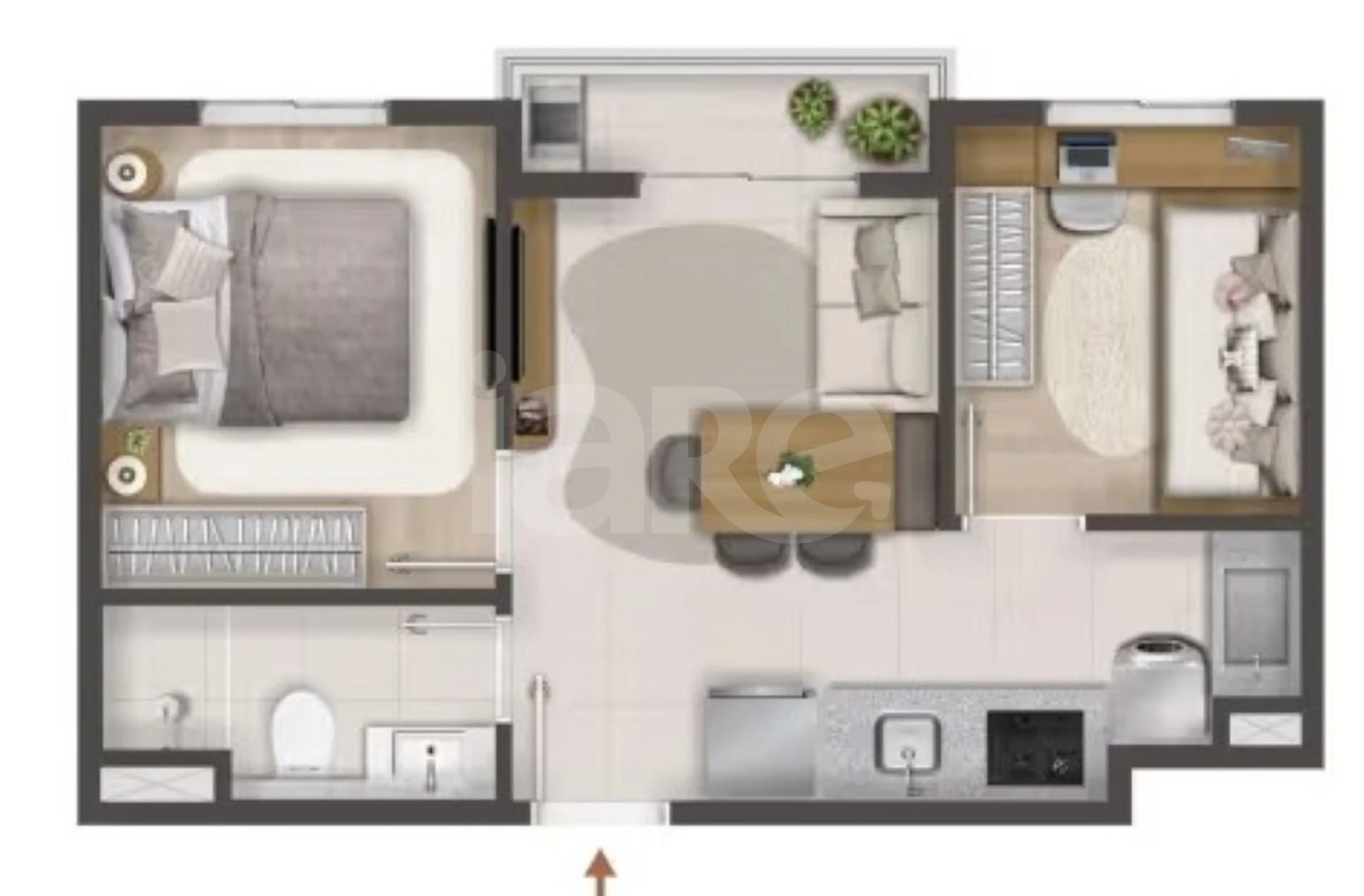Planta — Apartamento 34,67 m²