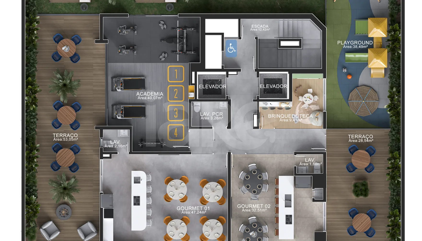 Planta — Pavimento lazer