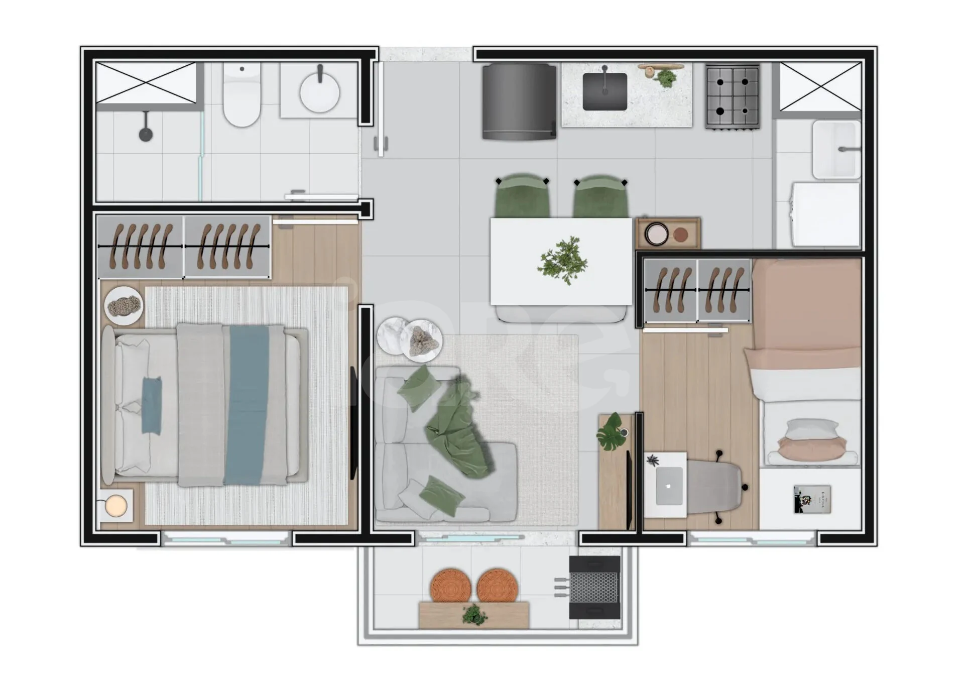Planta — Apartamento 35,08 m²