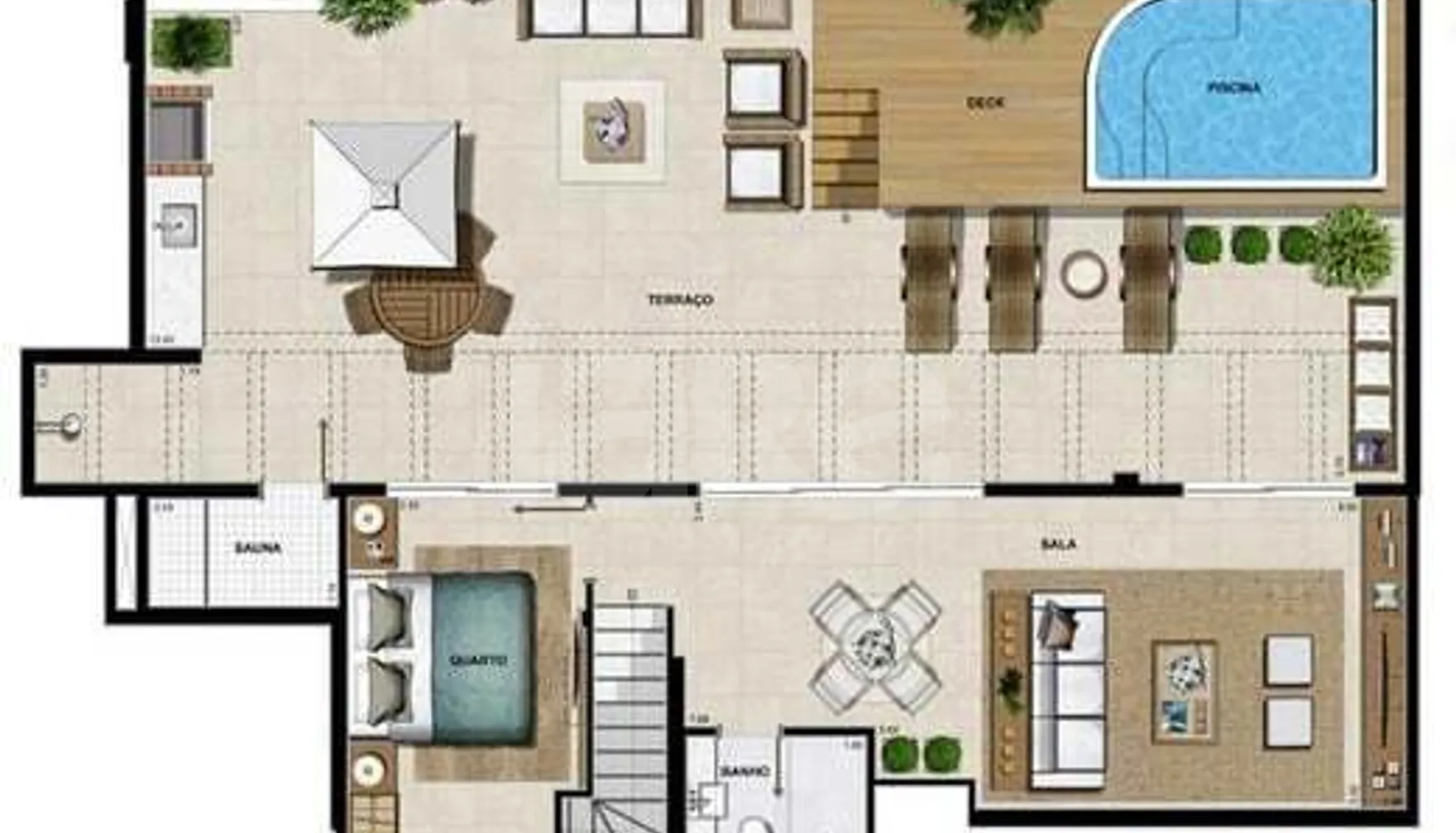 Planta — Cobertura Duplex 265,73 m²
