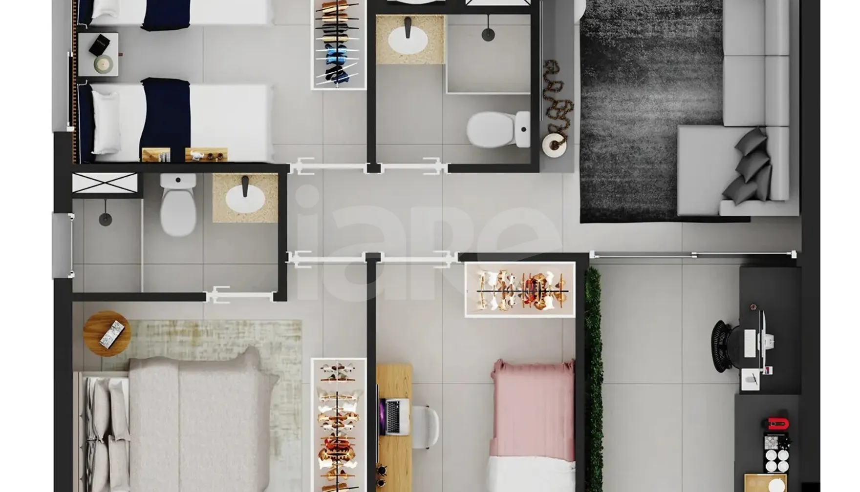 Planta — Apartamento 61,39 m²
