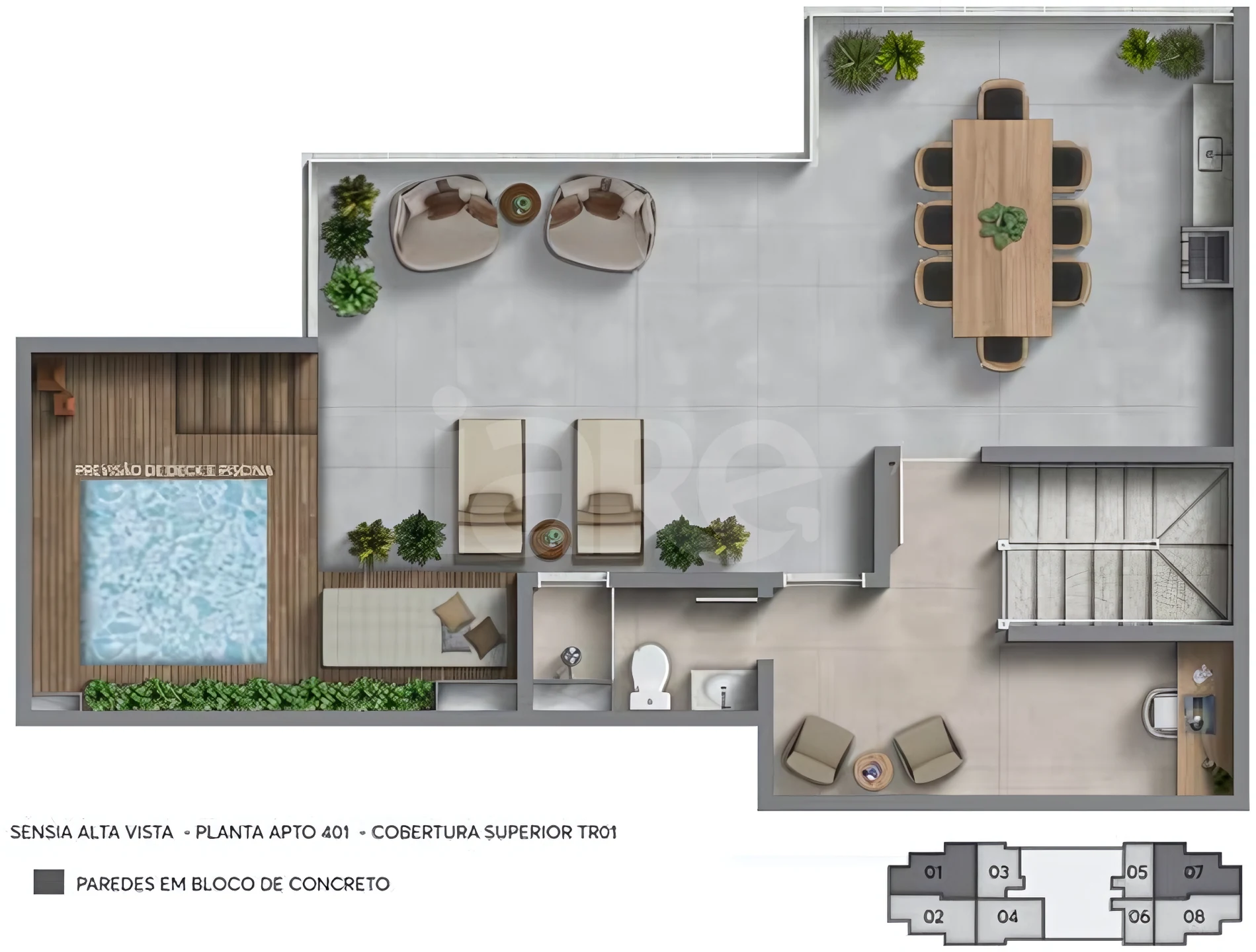 Planta — Cobertura Duplex 136,21 m²