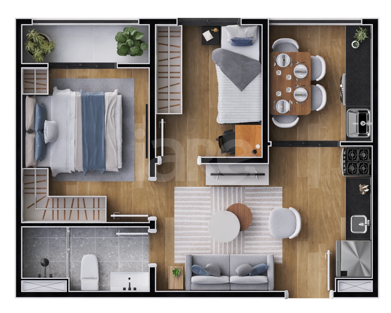 Planta — Apartamento 36,01 m²