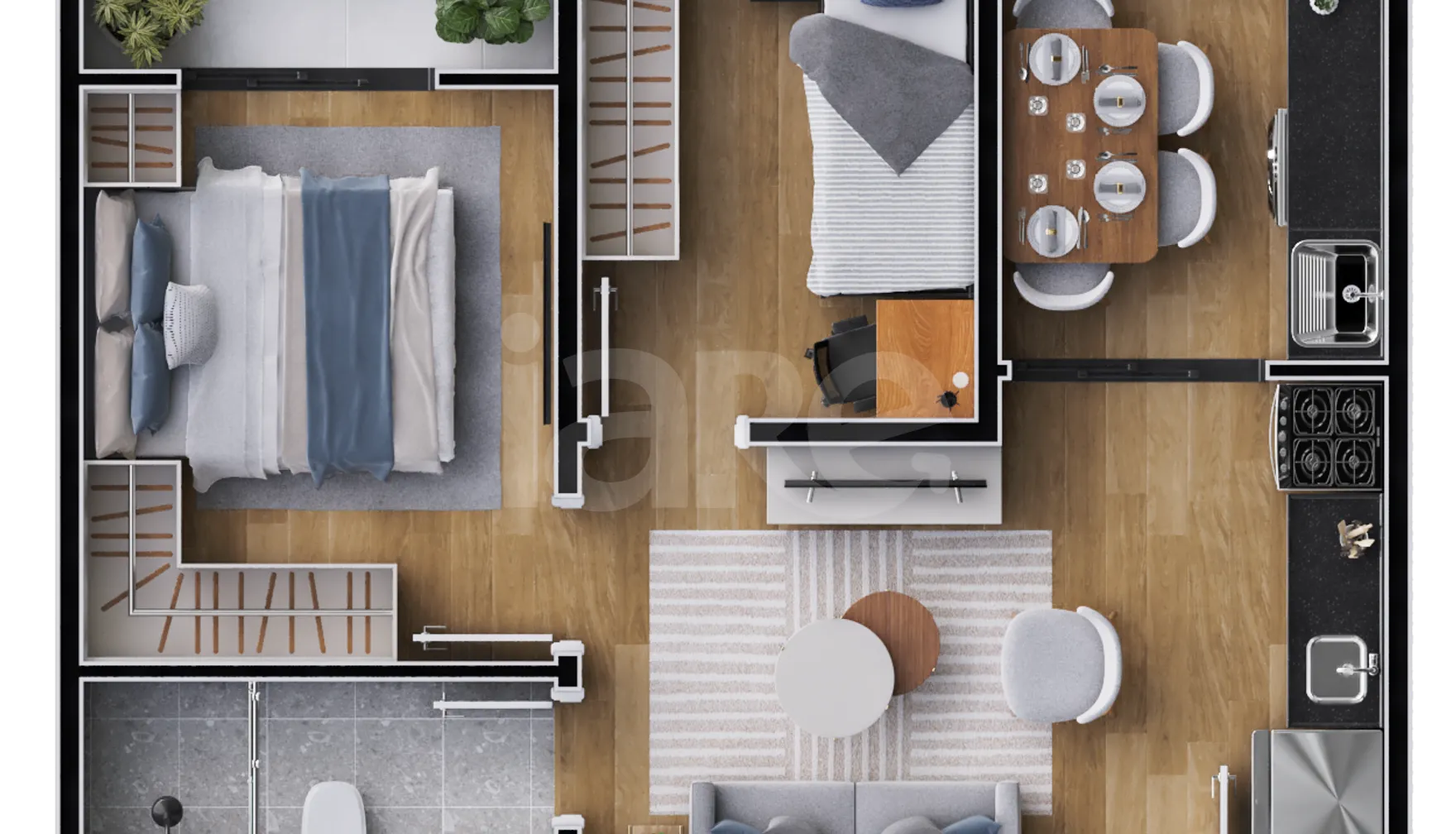 Planta — Apartamento 36,01 m²