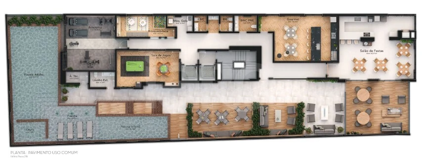 Planta — Pavimento lazer