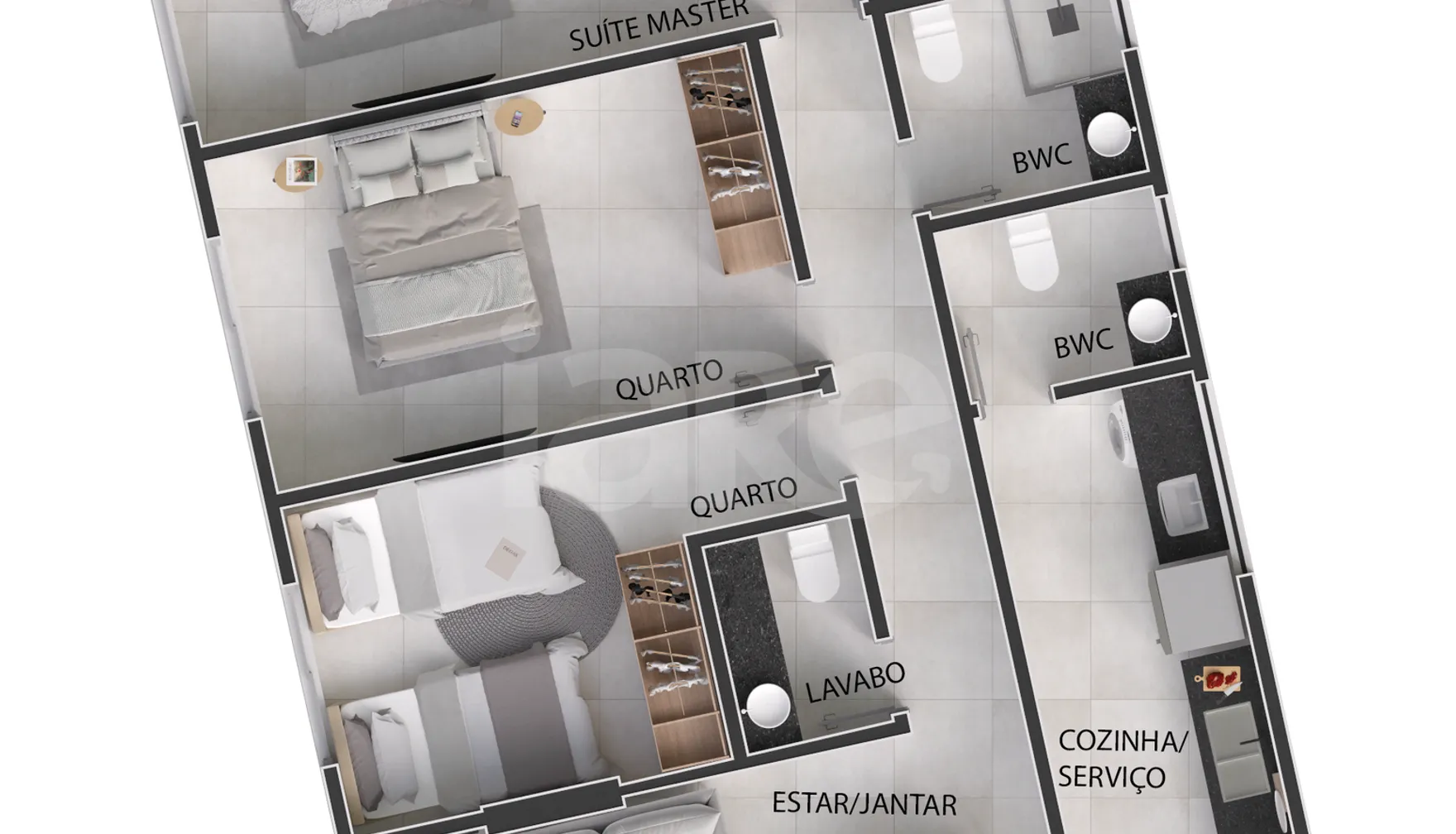 Planta — Apartamento 97,45 m²
