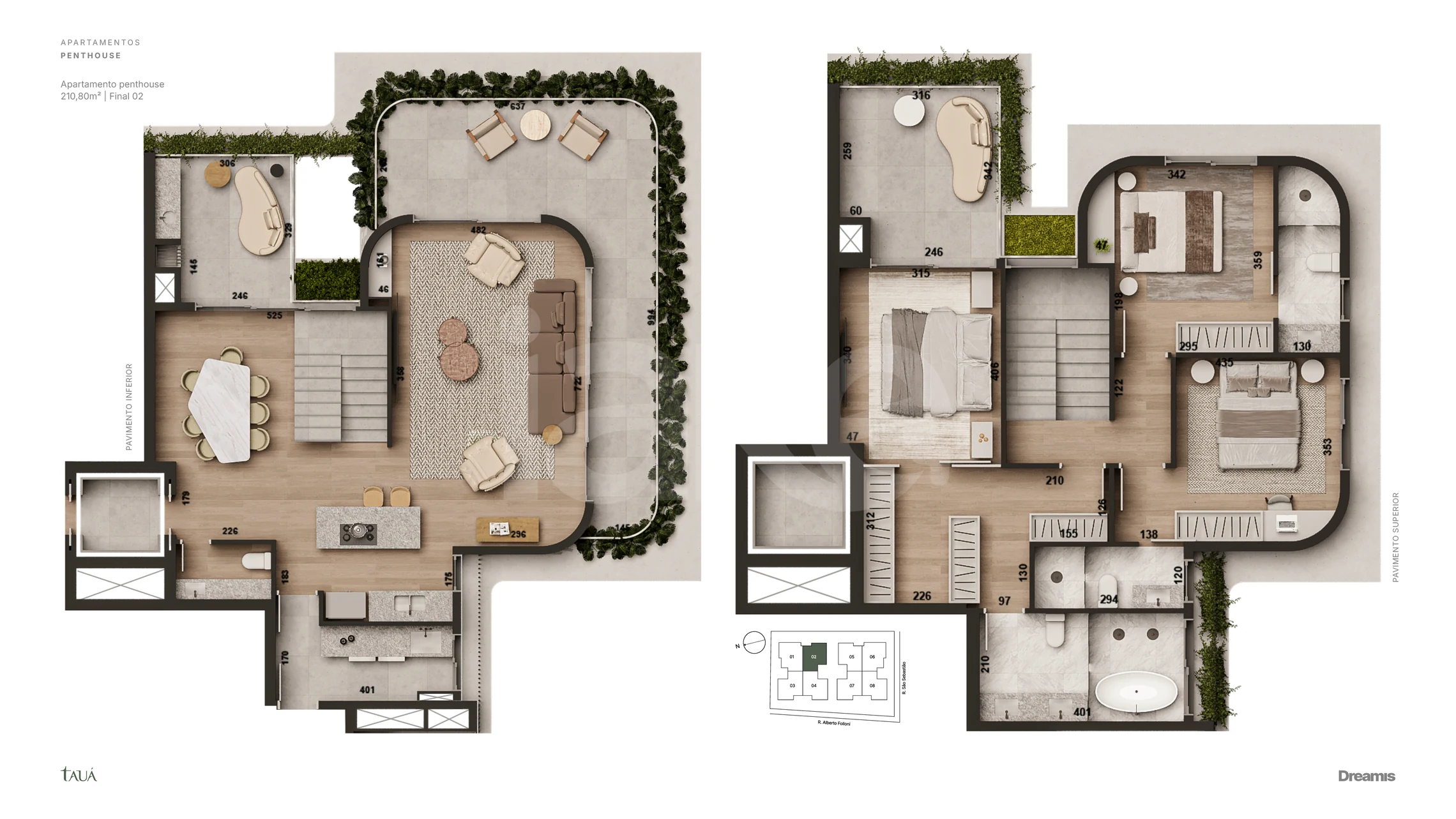 Planta — Cobertura Duplex 210,9 m²