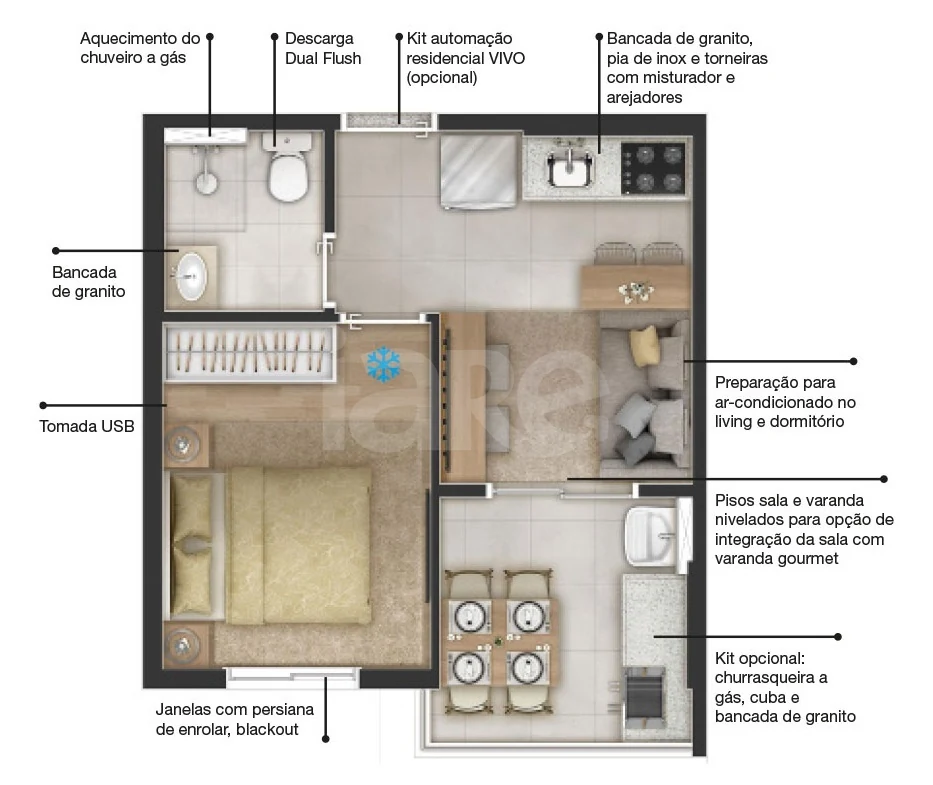 Planta — Apartamento 28,9 m²