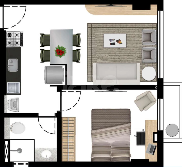 Planta — Apartamento 35,63 m²