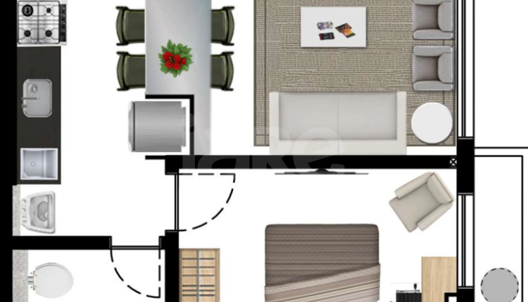 Planta — Apartamento 35,63 m²
