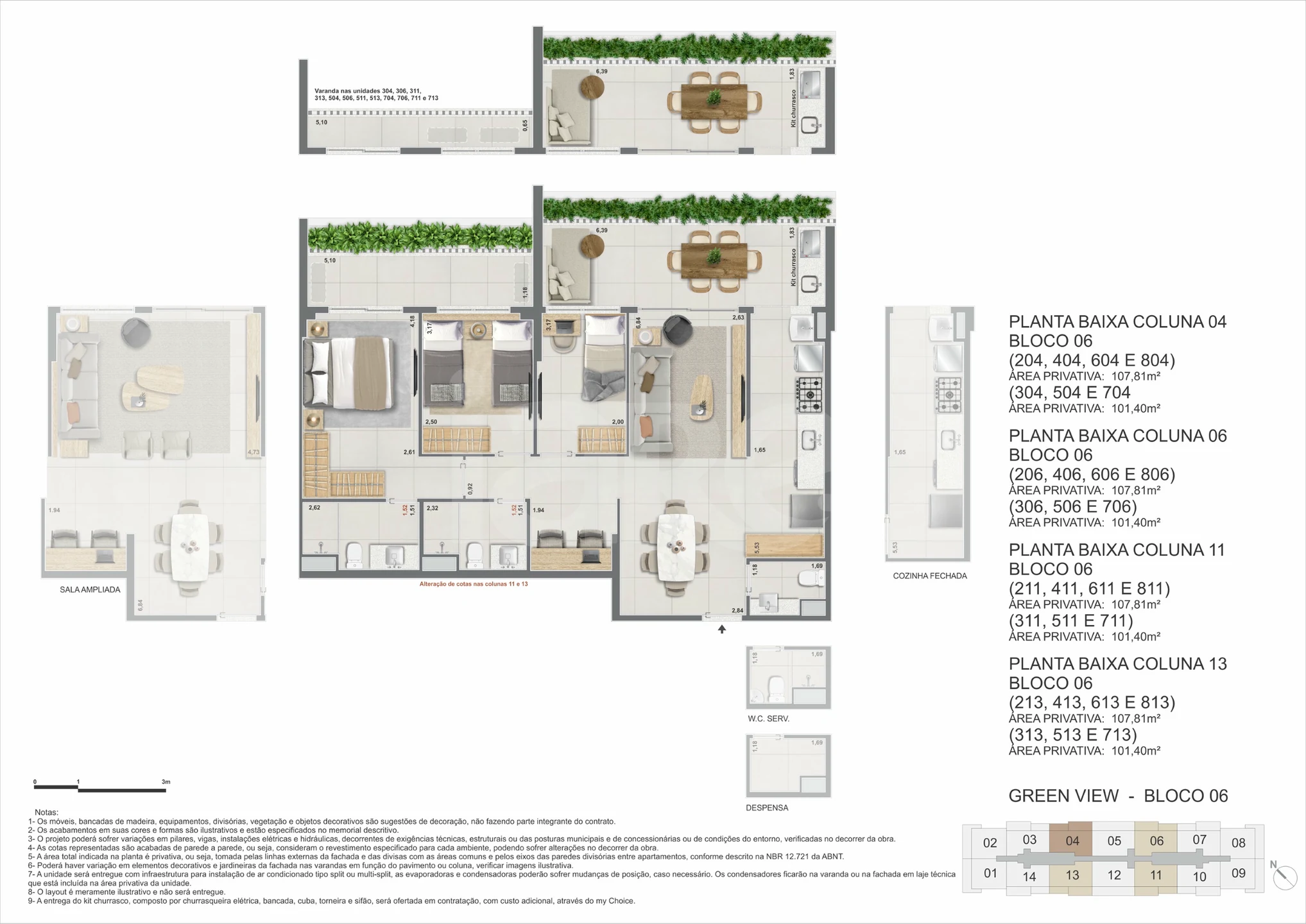 Planta — Apartamento 107,81 m²