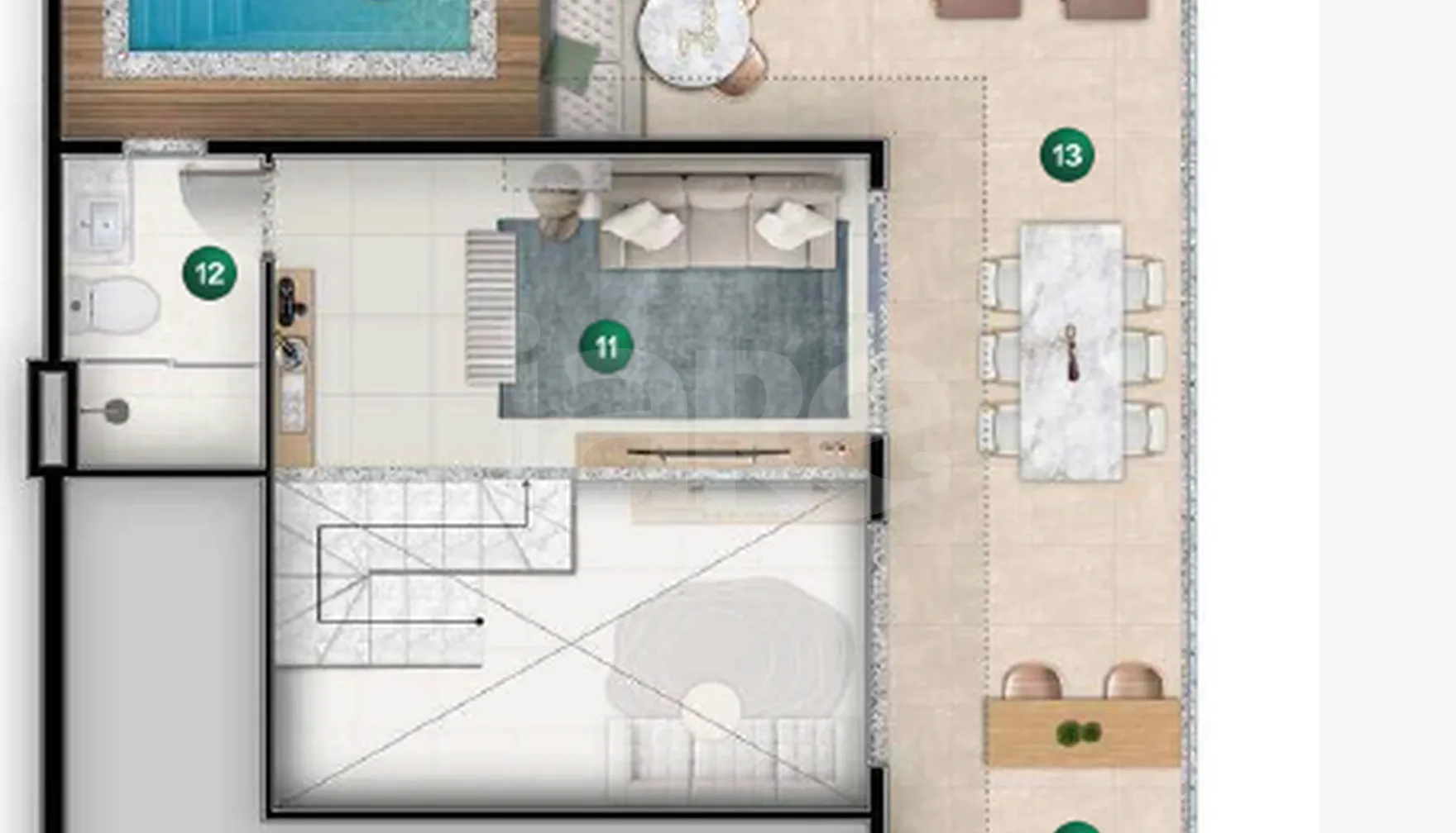 Planta — Cobertura Duplex 125,21 m²
