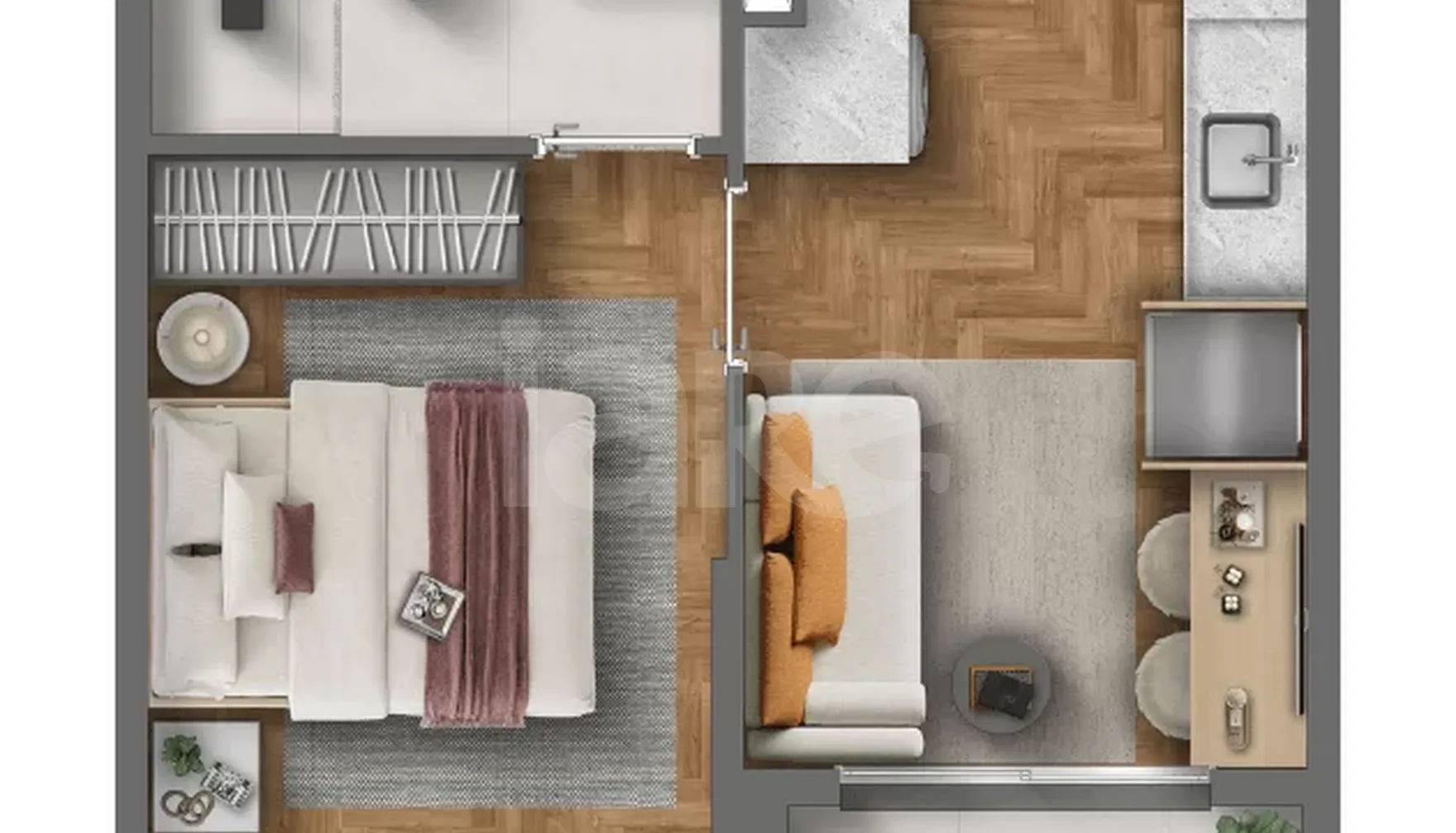 Planta — Apartamento 24,34 m²