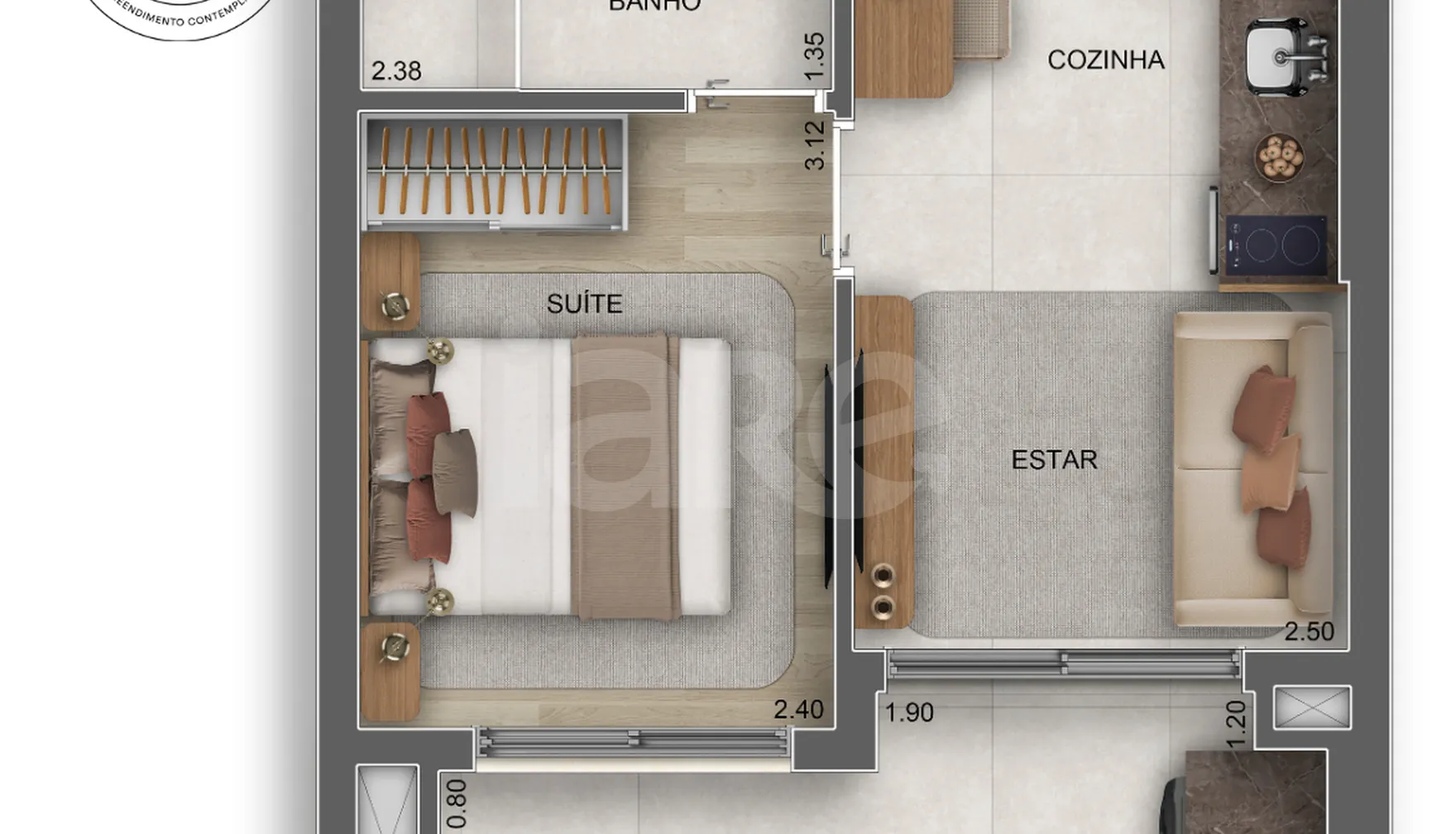 Planta — Apartamento 31,74 m²