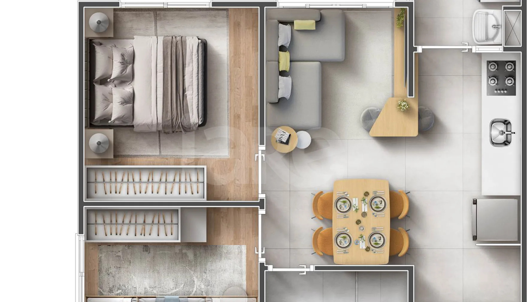 Planta — Apartamento 38,42 m²