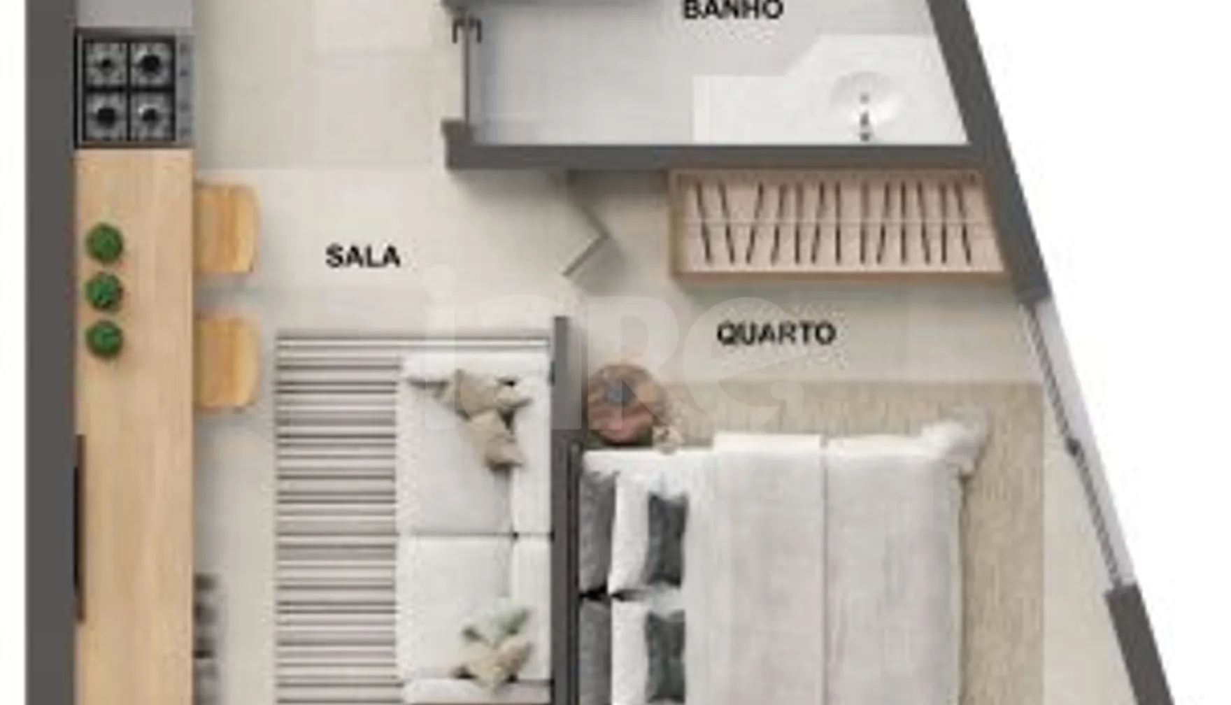 Planta — Studio 34,8 m²
