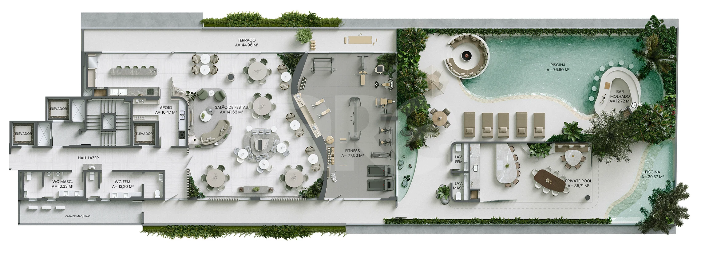 Planta — Pavimento lazer