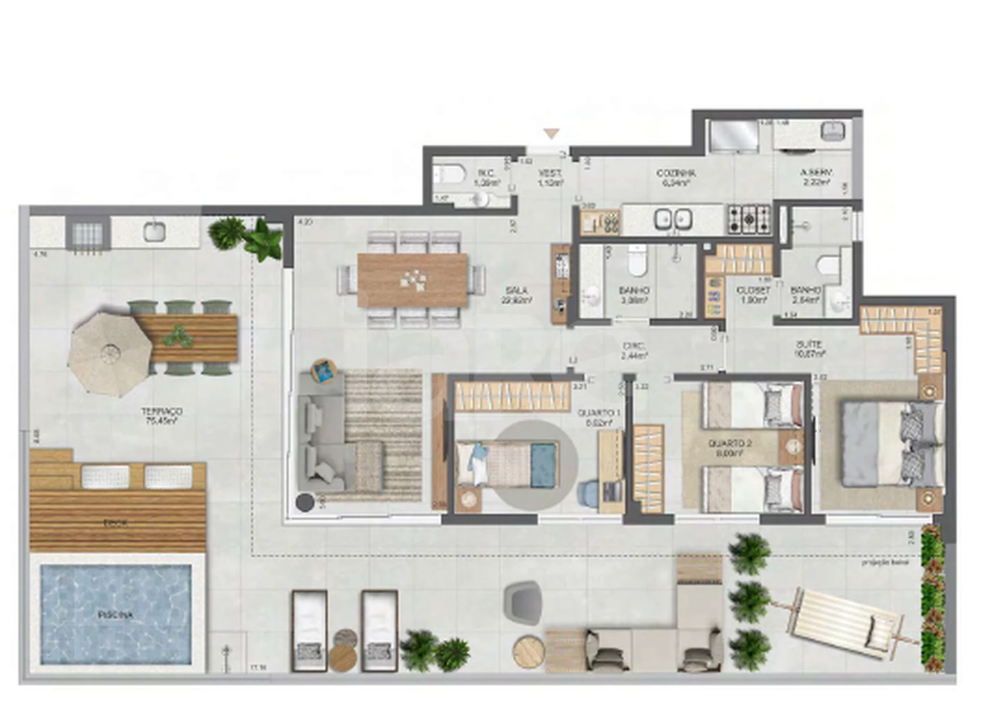 Planta — Cobertura Horizontal 164,27 m²
